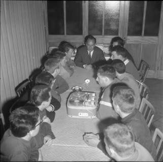 Hugo Koblet coaching young cycle racers 1961