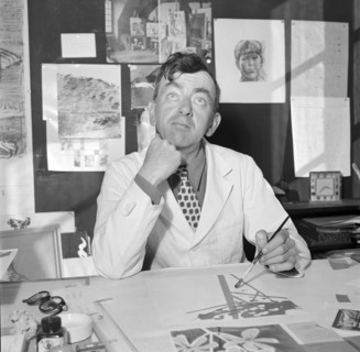 Pierre Gauchat in his studio, 1956