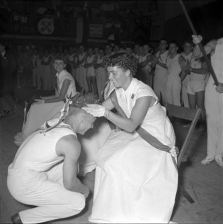 Gymnast Hans Eugster, Swiss apparatus champion. 1953