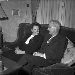 Mrs. and mr. Rodolphe Rubattel at home in Chailly 1953