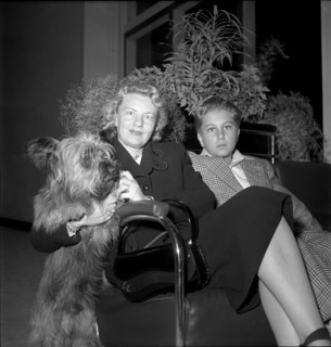Princess Eva Esfandiary Bakhtiary and son Bijan in Geneva 1950