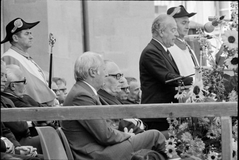 Federal Councillor Nello Celio at the Churchill commemoration ceremony in Zurich, 1971