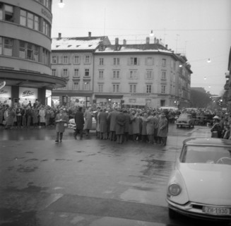 Trial against pimp Guido Seppli Ruckstuhl, reconstruction of the offence, Winterthur 1960