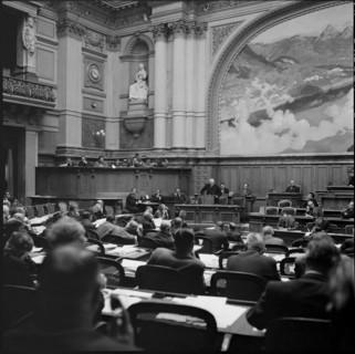 Federal Councillor Feldmann speaks about the case Dubois/Ulrich, Berne 1957