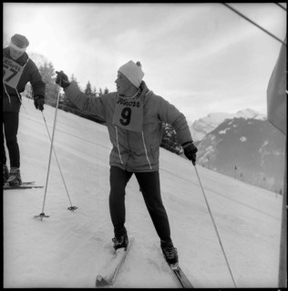 Racing skier Adolf Mathis, around 1960