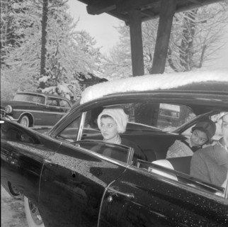 With Queen Sirikit of Thailand in a car