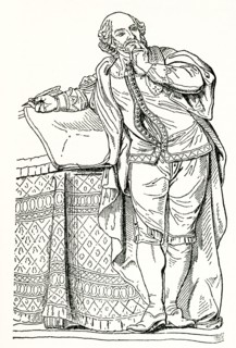 This 1905 illustration of William Shakespeare is based on a statue of the English author. William