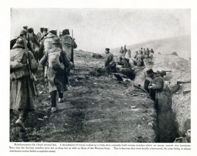 Reinforcements for a hard pressed line. A detachment of troops rushed up to help their comrades