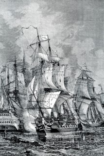 The early 1900s caption reads: 'BLAKE'S NAVAL VICTORY OVER VAN TROMP, 1653.—During Cromwell's time,