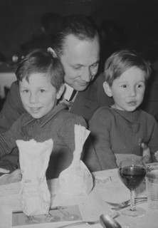 Dr. Brunner, chief physician of Zurich cantonal hospital, with his children, sons Felix and Alfred.