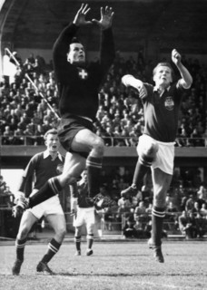 International match Switzerland - Austria: keeper Charly Elsener 1965.