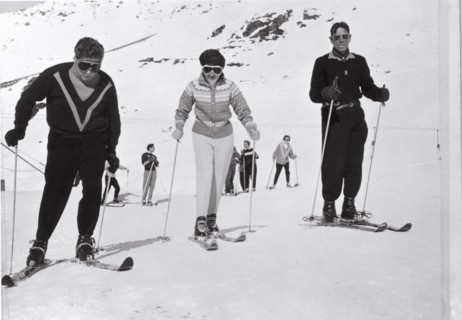 Empress Soraya skiing in St. Moritz, 1958.