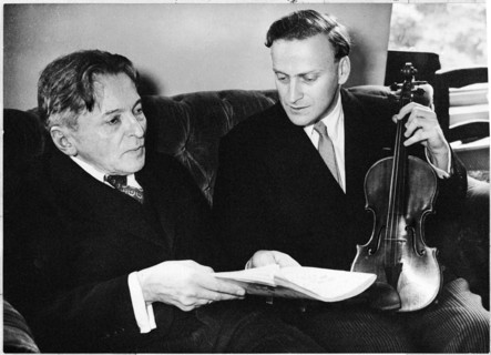 Georges Enesco  with Yehudi Menuhin, 1955.