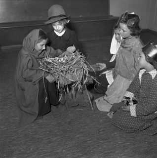 Christmas party, old peoples home Herrliberg 1952: nativity play.