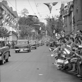 50th anniversary of the Simplon railway tunnel,  police motorcadeescorting the limousines in