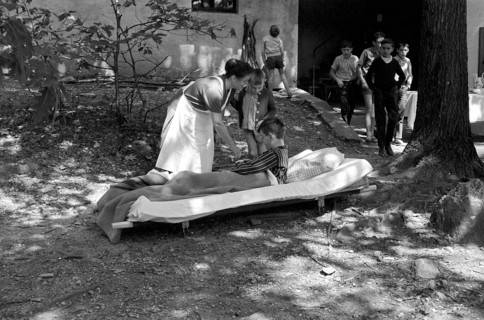 Swiss Red Cross holiday camp for haemophiliac boys in Arcegno 1964.