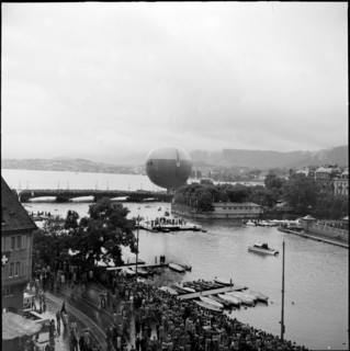 Zurich Festival 1953; balloon over raft.