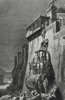 Ancient Rome, 4th century BC. After the sack of Rome by the Gauls, the survivors of the city took