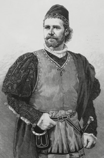 Julian Gayarre (1844-1890). Spanish opera singer. Portrait. Engraving by Arturo Carretero