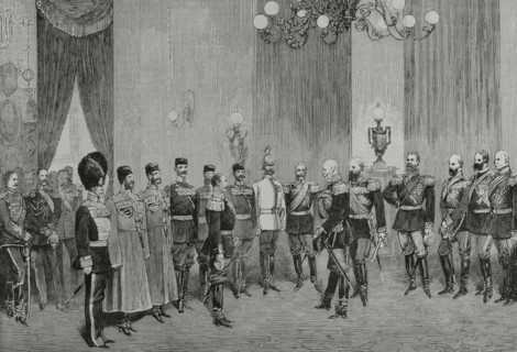 History of Germany. Berlin. Imperial Palace. The Russian Military Deputation congratulating Emperor