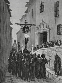 History of Spain. 19th century. Easter Week in Toledo. Maundy Thursday procession: ""Cristo de las