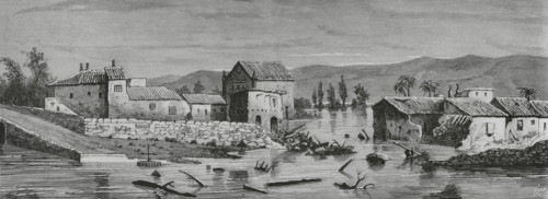 History of Spain. Floods in Lorca (Murcia). General aspect of the neighbourhood of Santa Quiteria,