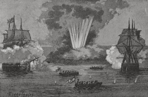 Peninsular War (1808-1814). Catalonia. Medes Islands. The small British garrison blew up the fort