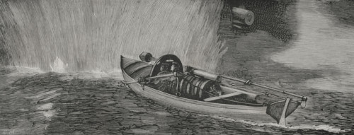 Evolution of weapons for warfare. Torpedoes. Engraving. ""La Guerra de Oriente"" (The Russo-Turkish