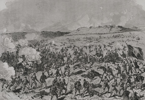 Russo-Turkish War (1877-1878). Turks try to retake Great Yagni on 13 October. Turkish infantry