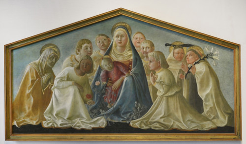 Filippo Lippi (1406-1469). Italian painter. Madonna with Child, saints and angels, known as