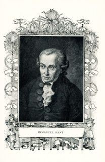 This 1899 illustration shows: “immanuel Kant.” Immanuel Kant (1724–1804) is the central figure in