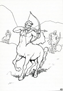 Pictured in this 1915 image is a Centaur. In Greek mythology, the Centaurs were creatures who were