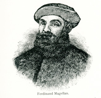 This illustration dates to 1902. Ferdinand Magellan was a Portuguese explorer who organized the