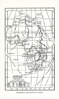 This map shows the exploration and partition of Africa during the late 1700s and the 1800s. The