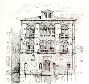 This early 1900s illustration shows Spinelli Palace in Italy. The Palazzo Corner Spinelli is a