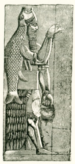 This figure, known as a god-fish, was drawn by Faucher-Gudin from an Assyrian bas-relief from