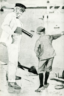 The caption for this 1895 illustration reads: Little Trevor replied by reeling off the list of all