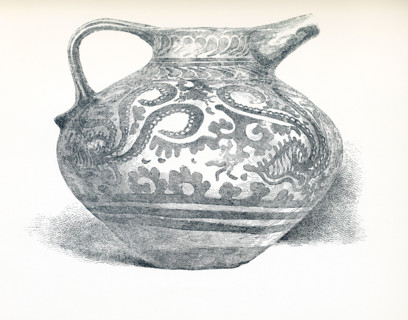 This illustration dates to around 1900. It shows a Minoan Vase or jug that was in the Abbott