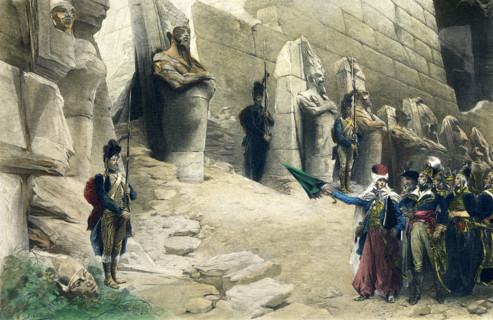 This illustration dates to around 1900 and shows Napoleon's soldiers at Karnak. When Napoleon was n