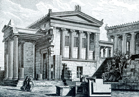 This image shows the Ereichtheion (Erechtheion and Erechtheum) on the Acropolis at Athens. The