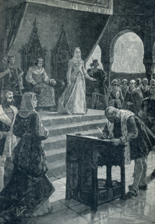 Christopher Columbus sought economic support for an expedition west across the Atlantic Ocean to