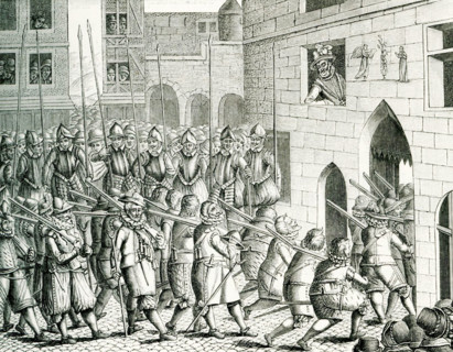 This illustration is taken from the Record of the History of France 1591-1594, and it shows the