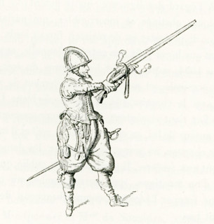 An arquebusier refers to a person who uses an arquebus, a matchlock shoulder gun. A good suit of