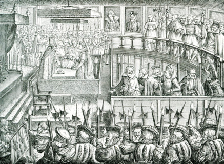 This print was titled : Representation of the ceremonies of the baptism of Mon. le Dauphin and Mes
