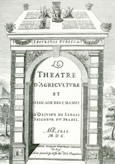 This frontispiece was for the Theater of Agriculture (French: Theatre d'Agriculture) by Olivier de