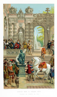 This chromolithograph shows the French king Louis XIII at age 16, the age he was when he took