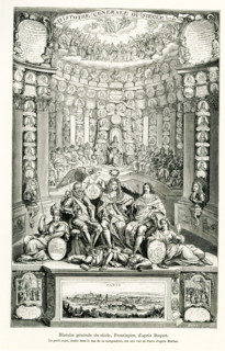 The caption for this engraving reads: 'General History of the Century. The small image, inserted at