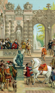 This chromolithograph shows the French king Louis XIII at age 16, the age he was when he took