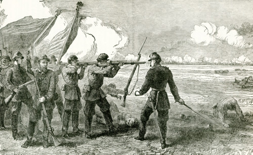 The First Battle of Bull Run (July 21, 1861), called the Battle of First Manassas by Confederate