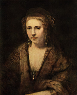 This painting by the Dutch master Rembrandt shows Hendrickie Stoffels, the artist's housekeeper. It
